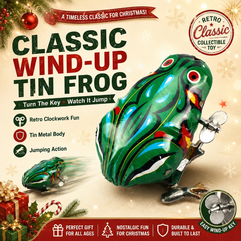 Vintage Toys Collection - Rana saltarina de metal vintage con