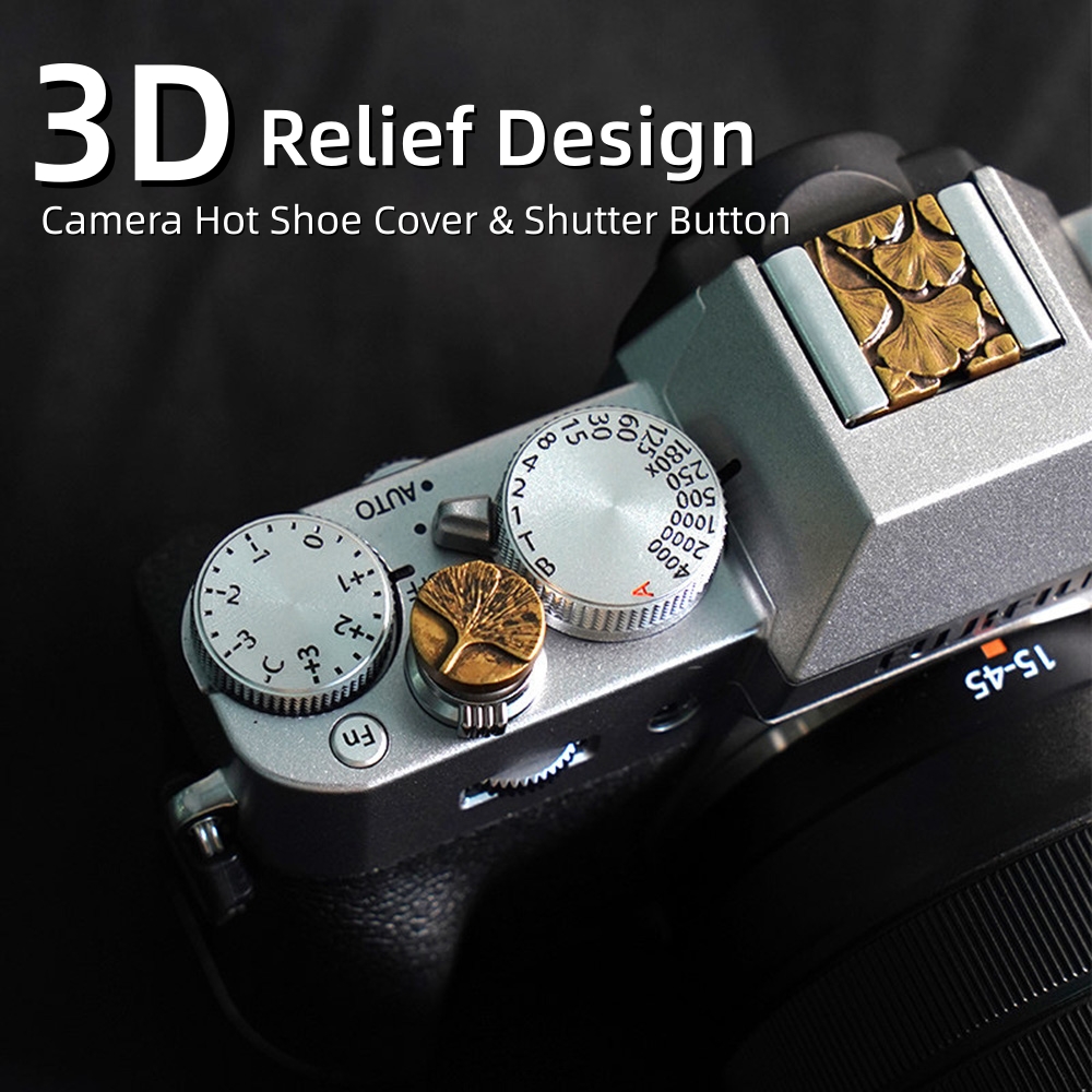 Lens Cap Vintage - Cubierta Metálica Grabada para Botón de