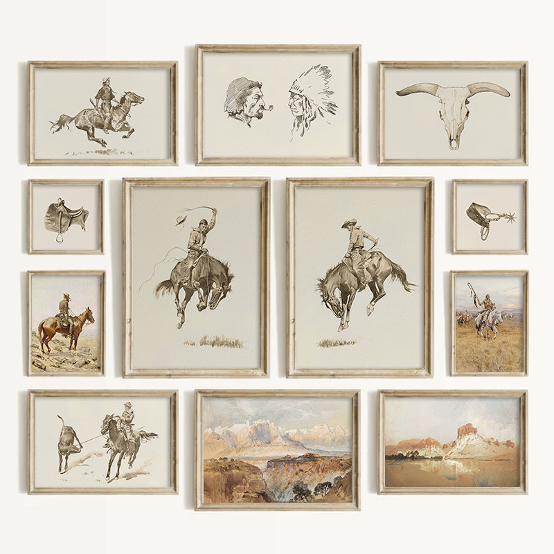 Vintage Toys Collection - Arte Mural Estilo Vaquero del Suroeste,
