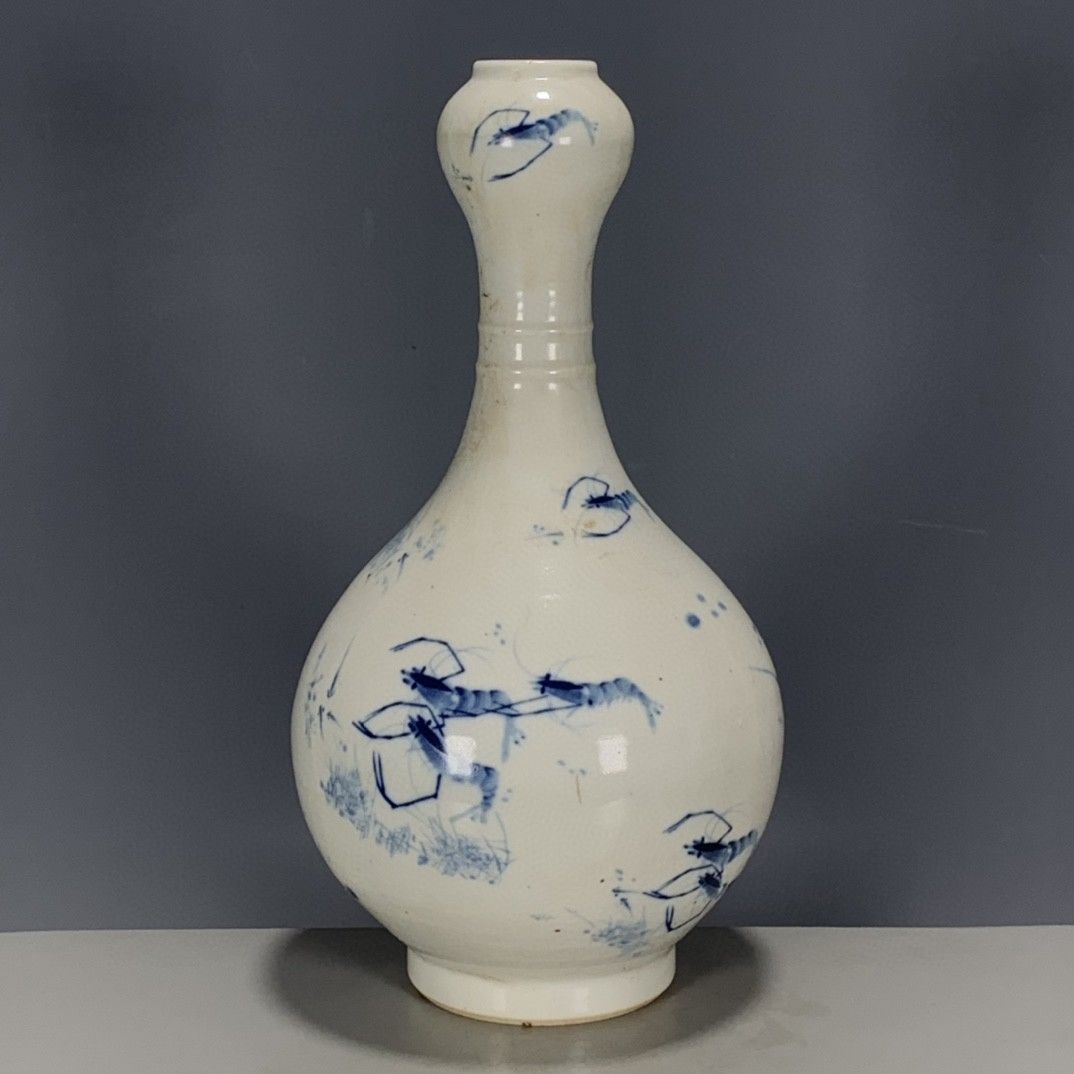 Vintage Collectible Pottery - Jarrón Hongxian Estilo Reign con Esmalte