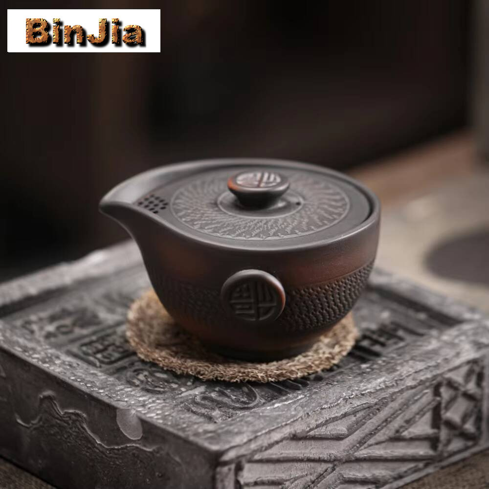 Vintage Collectible Pottery - Tetera Qingxi de cerámica púrpura de