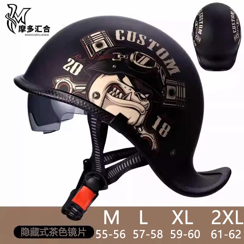 Cascos de motocicleta Retro pa - Lens Cap Vintage reseña y precio
