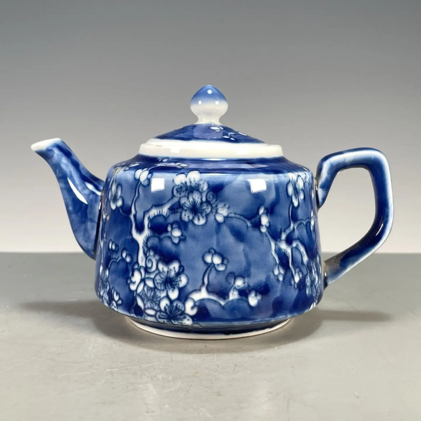 Tetera de Porcelana Plana Azul - Vintage Collectible Pottery reseña y precio
