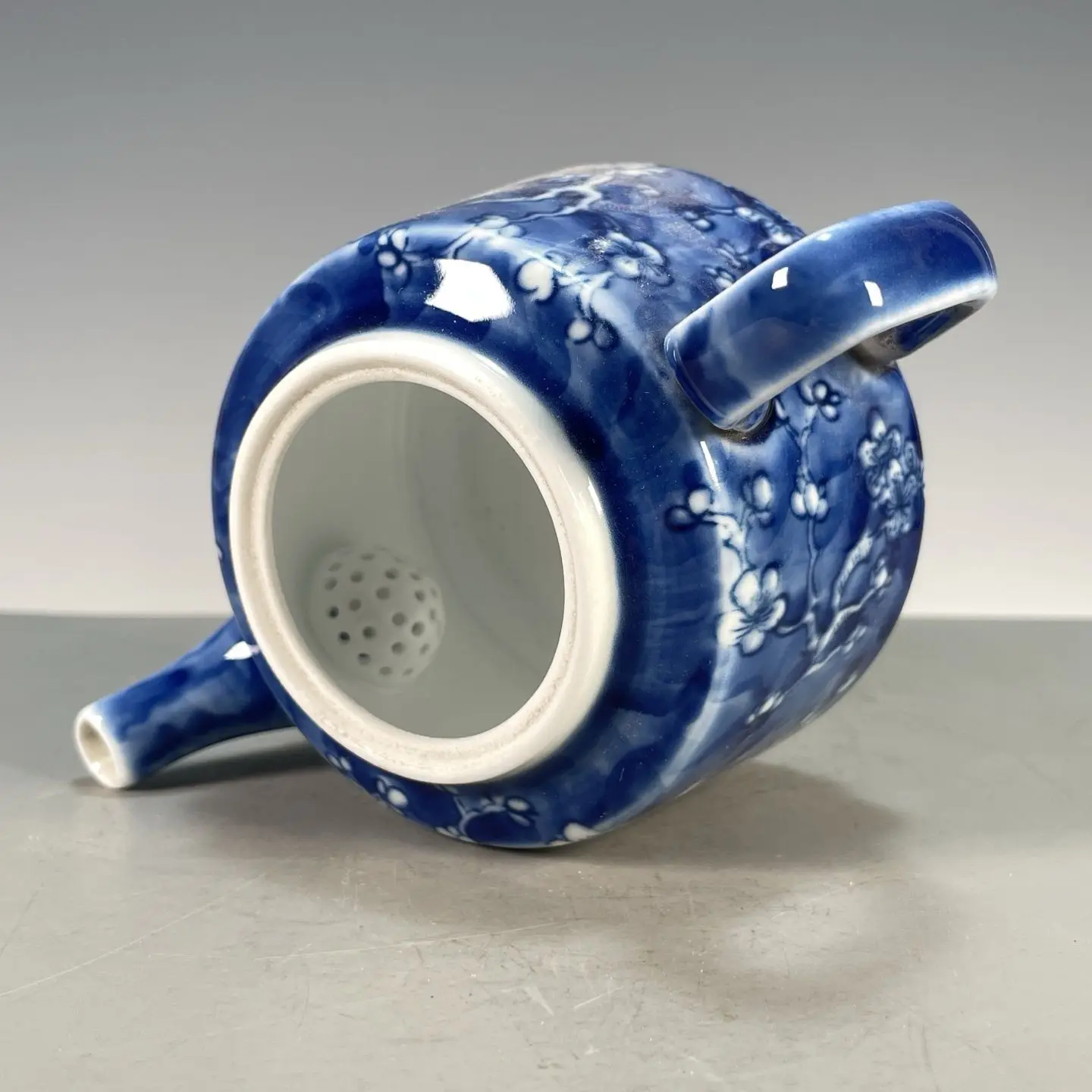 Tetera de Porcelana Plana Azul - Vintage Collectible Pottery reseña y precio